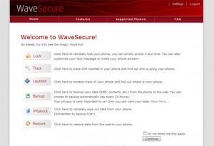 Wave Secure - L'interface en ligne